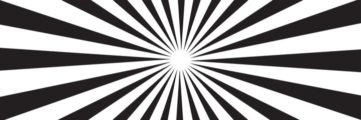 Circle from radial lines as icon or logo. Halftone black design element on white background.