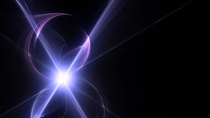 Futuristischer violetter Lichteffekt in hell leuchtender Energiestruktur. Geschwindigkeitseffekt. Abstrakte leuchtende Lichtlinien, bewegte Energiestrahlen, innovativ
