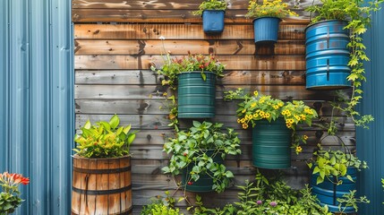 Fototapeta premium Ecofriendly home design with rainwater harvesting systems, close up on collection and storage, water conservation, vibrant, overlay, urban sustainable building backdrop