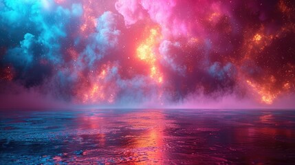 Fototapeta premium A beautiful and surreal landscape with a vibrant mix of colors. 