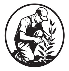 illustration of a person in a field