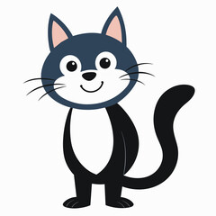 black and white cat cartoon