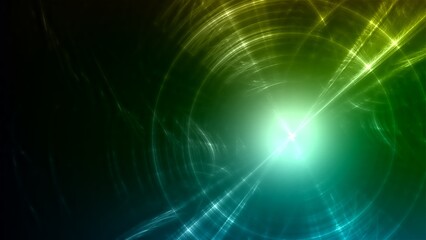 Futuristischer grüner Lichteffekt in hell leuchtender Energiestruktur. Geschwindigkeitseffekt. Abstrakte leuchtende Lichtlinien, bewegte Energiestrahlen, innovativ
