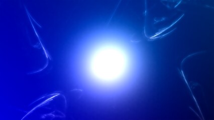 Futuristischer blauer Lichteffekt in hell leuchtender Energiestruktur. Geschwindigkeitseffekt....