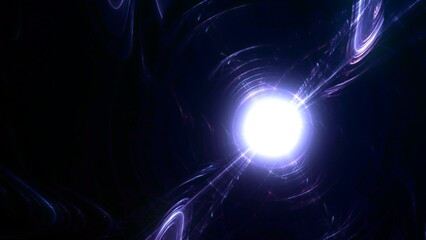 Futuristischer violetter Lichteffekt in hell leuchtender Energiestruktur. Geschwindigkeitseffekt....