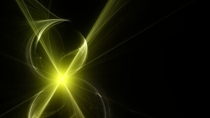 Futuristischer gold gelber Lichteffekt in hell leuchtender Energiestruktur. Geschwindigkeitseffekt. Abstrakte leuchtende Lichtlinien, bewegte Energiestrahlen, innovativ, Technologie, Wissenschaft