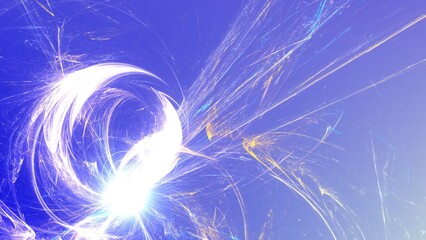 Futuristischer blauer Lichteffekt in hell leuchtender Energiestruktur. Geschwindigkeitseffekt....