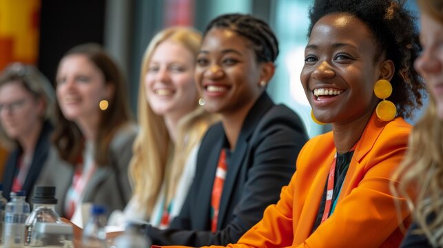 Corporate leaders from foreign subsidiaries discussing the implementation of LGBTQ+ inclusive policies. The meeting ensures that all international offices support gender diversity, equality, and the