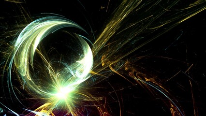 futuristisch leuchtendes Energiefeld - Plasmakugel - Licht, Energiering, Reaktion, Elektrizität,...