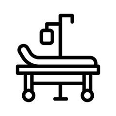 15 hospital bed line icon illustration vector graphic