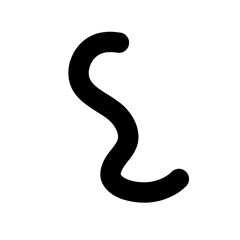 Naklejka premium Curly bold lines brush strokes. Vector design resembling scribbled brush strokes. Hand-drawn curved lines of marker.