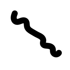Curly bold lines brush strokes. Vector design resembling scribbled brush strokes. Hand-drawn curved lines of marker.