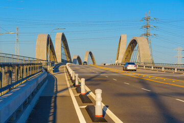 Obraz premium Evening View of the 6th Street Bridge in Los Angeles