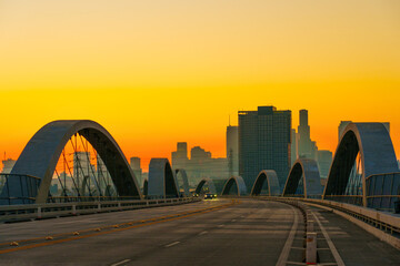 Sixth Street Bridge at Sunset