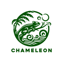 Chameleon logo set design vector illustration. Chameleon logo design