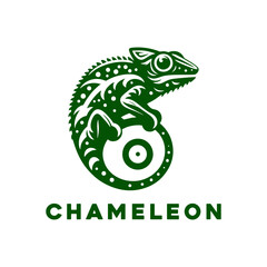 Chameleon logo set design vector illustration. Chameleon logo design