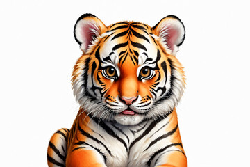 Fototapeta premium isolated of chubby cute Tiger on white background