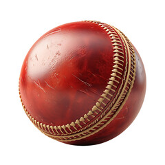 a red cricket ball on a white background