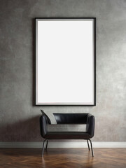 Poster advertisement empty mockup with aesthetic design