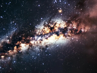 beautiful nebula with halley comet