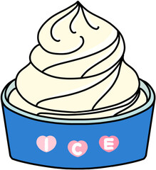 여름 음식 컵 콘 아이스크림 icecream 일러스트