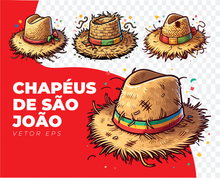 Chap&eacute;us de S&atilde;o Jo&atilde;o em Vetor EPS, alta qualidade (imagens feitas em IA e vetorizadas no Illustrator)