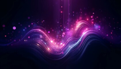 Fototapeta premium Abstract Neon Light Waves with Sparkles