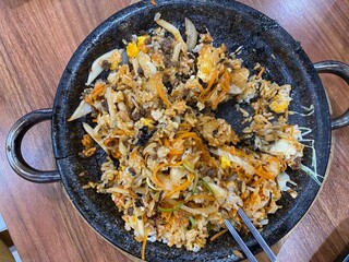 fried rice in a pan