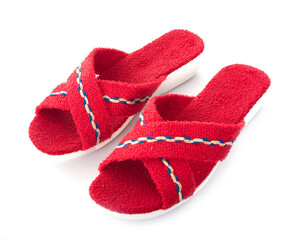 red sandals in studio