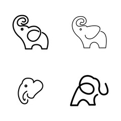 Elephant Logo. African indian Wildlife Elephant Logo Icon Vector Illustration design