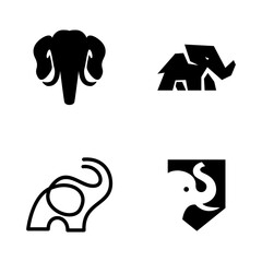 Elephant Logo. African indian Wildlife Elephant Logo Icon Vector Illustration design