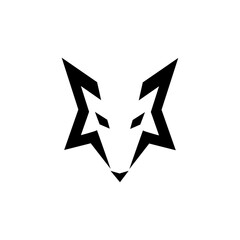 Wolf silhouette logo icon. Howling predator sign. Wild canine animal symbol design