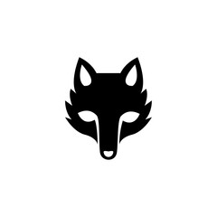 Wolf silhouette logo icon. Howling predator sign. Wild canine animal symbol design
