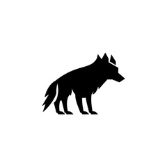 Wolf silhouette logo icon. Howling predator sign. Wild canine animal symbol design