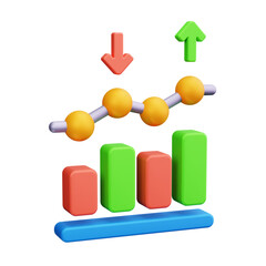 bar graph 3d render icon