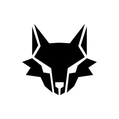 Wolf silhouette logo icon. Howling predator sign. Wild canine animal symbol design