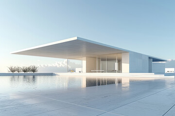 Concrete outdoor square building,Empty architectural background.
