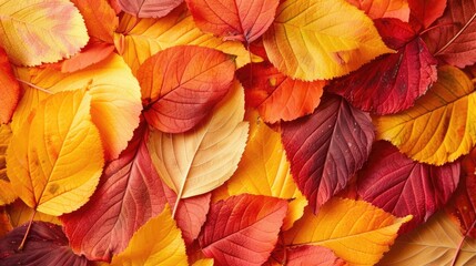 Obraz premium Autumn leaves in shades of yellow and red