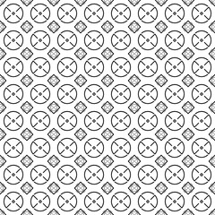 Seamless vector pattern with floral circles and vintage ornaments