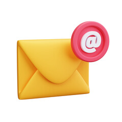at sign 3d render icon