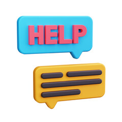 help 3d render icon