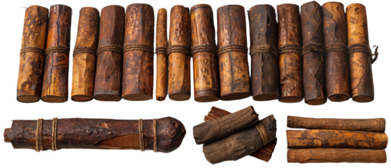 close up of a havana of sticks isolated on transparent background cut off png