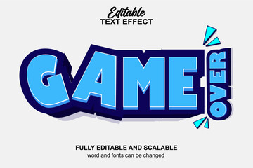 GAME OVER 3D EDITABLE TEXT EFFECT VECTOR FILE