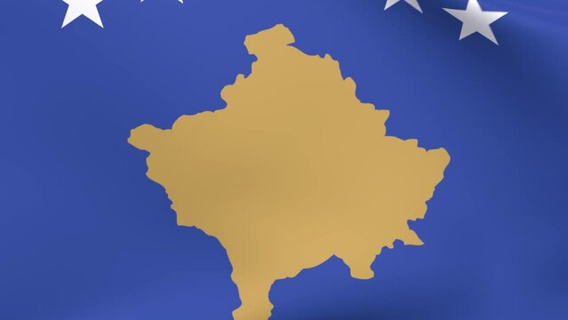 Waving flag of Kosovo Animation 3D render Method
