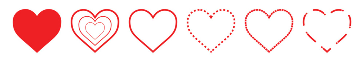 Heart-shaped symbol.Shape of a red heart.simple line icon.
