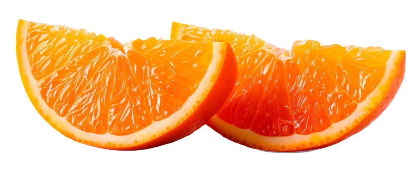 slices orange fruit isolated on transparent background cut off png