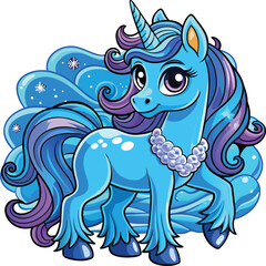 Adorable Unicorn Vector Illustration