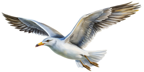 Obraz premium flying seagull on transparent background