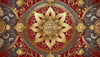 Golden Heritage: Classic Patterns on Oriental Hues