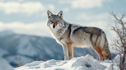 Naklejka premium wolf in winter
